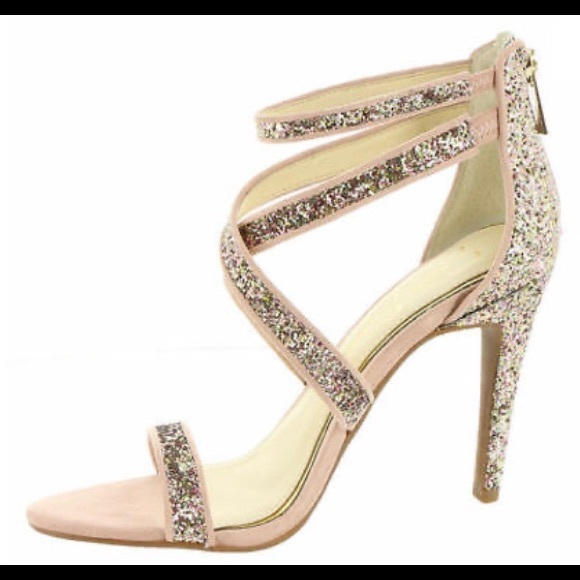 Jessica Simpson Blush Pink Glitter Suede heel - Picture 3 of 9